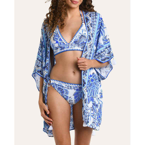 La Blanca Women's Beyond Printed Kimono - Blue - One Size - Stylish Cover-Up - Picture 1 of 1